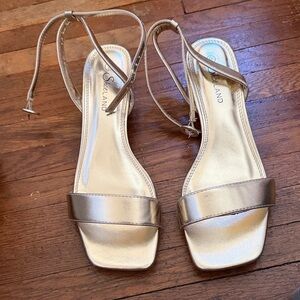 Gold Sandals with ankle straps size 9